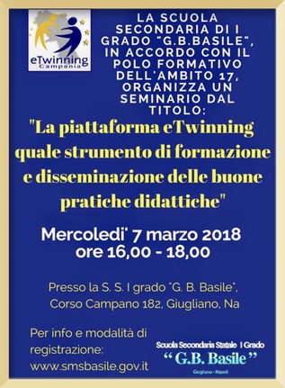 SEMINARIO INFORMATIVO DISSEMINATIVO SULLE BUONE PRATICHE eTWINNING